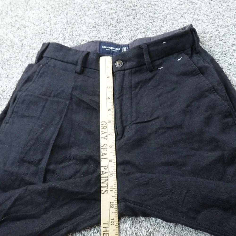 Abercrombie Fitch Pants Mens 29X32 Black Baggy Trouser Wide Leg Linen Chino